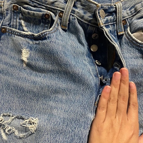 Women's Light Blue Distressed Jeans - Picture 8 of 8